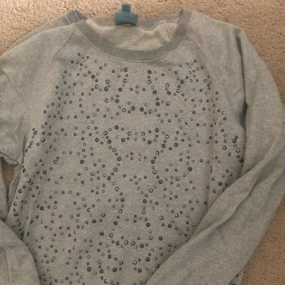 C And C California Gray Studded Sweatshirt - image 4
